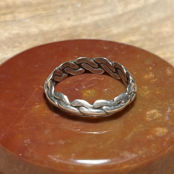 Rope Chain 925 Sterling Silver Band Ring - Picture 3 of 15